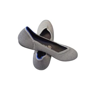 RARE RETIRED Rothys The Flat Women’s Size 7 Cloud Grey Birdseye Luxury Flats